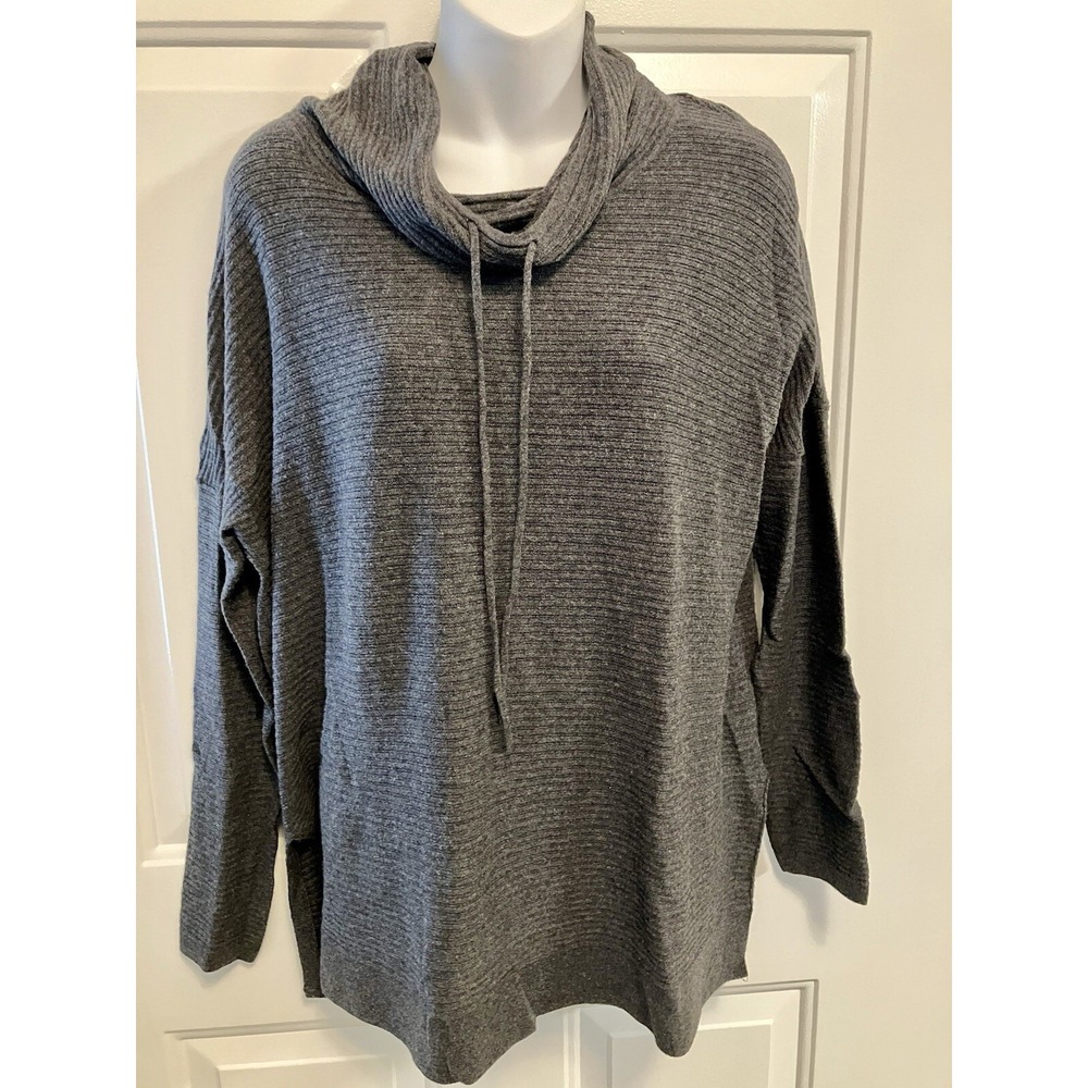 Kinross‎ Cashmere Blend Sweater Size Small/Medium Gray Funnel/Cowl Neck Tunic